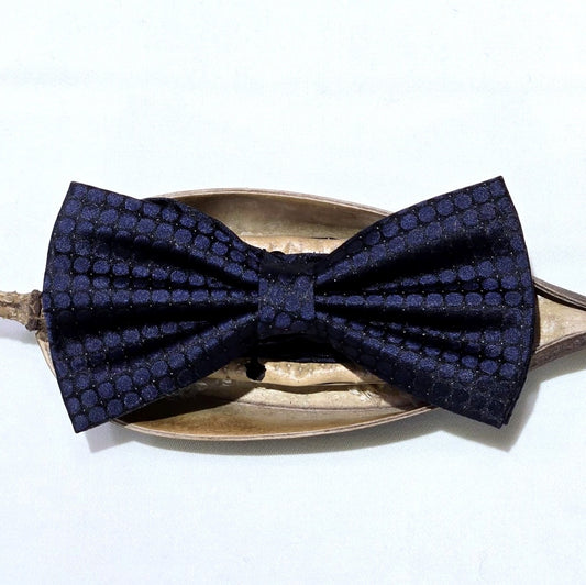 Navy Doted Bow Tie