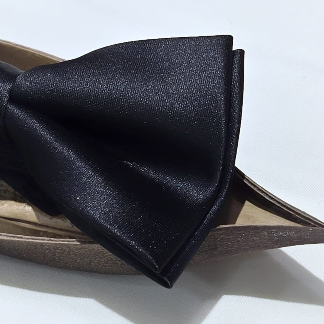 Plain Black Bow Tie