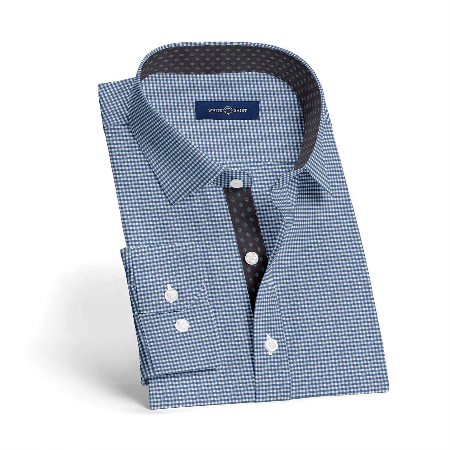 Blue White Nano Checked Shirt